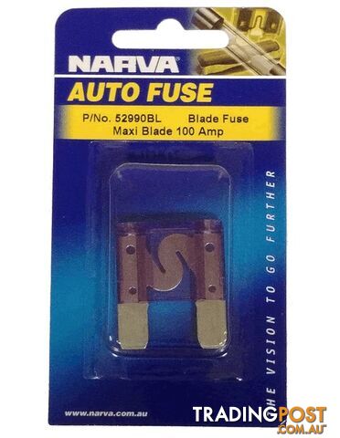 NARVA 100 Amp PURPLE MAXI-Blade Fuse - 1 Per Pack. 52990BL