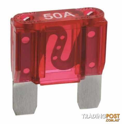 NARVA 50 Amp RED MAXI-Blade Fuse - 10 Per Box. 52950