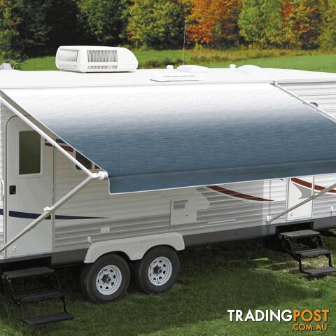 Carefree Blue Shale Fade Roll Out Awning (No Arms)