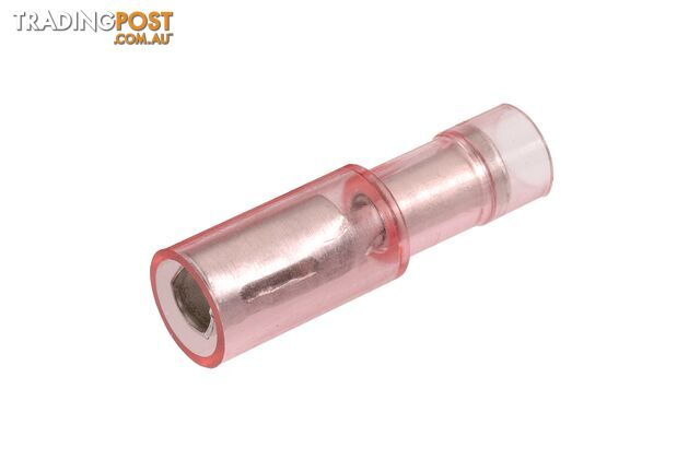 NARVA 4.0mm Trans-RED Female Bullet TERMINAL t/s 2.5-3mm - 100 Per Box. 56151