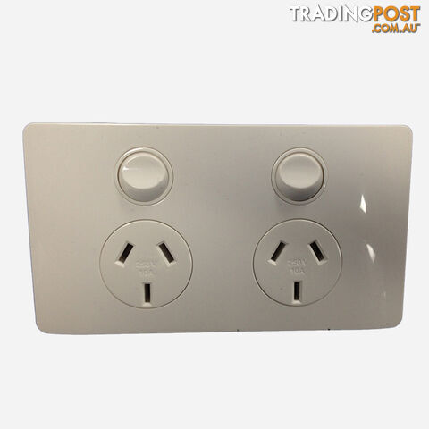 CMS Power Outlet Double Natural White