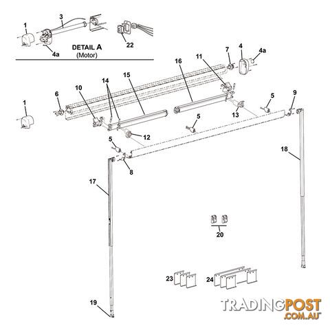 Freedom L/H End Plate Lead Rail White