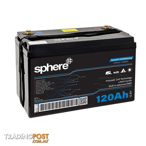 Sphere 12V 120AH Lithium Rechargeable Prismatic Battery