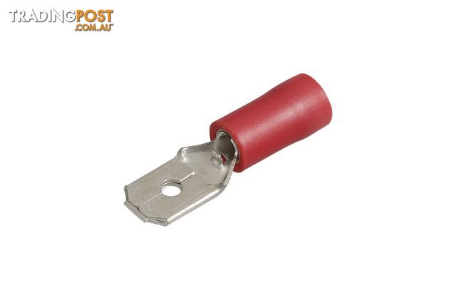 NARVA 6.3x0.8mm RED Flared Male Blade TERMINAL t/s 2.5-3mm - 100 Per Box. 56120