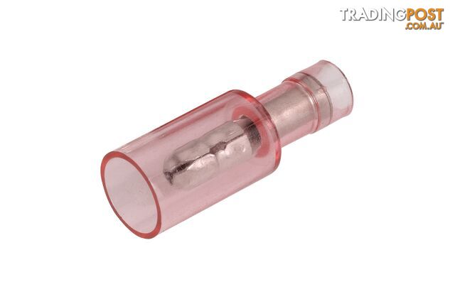 NARVA 4.0mm Trans-RED Male Bullet TERMINAL t/s 2.5-3mm - 100 Per Box. 56147