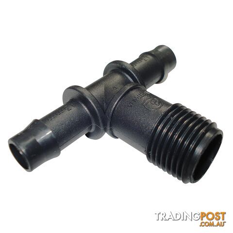 13mm Barbed x 1/2" BSP Male Threaded Tee