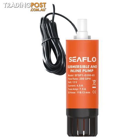 SEAFLO 200 GPH Submersible/Inline Combo 12V Water Pump