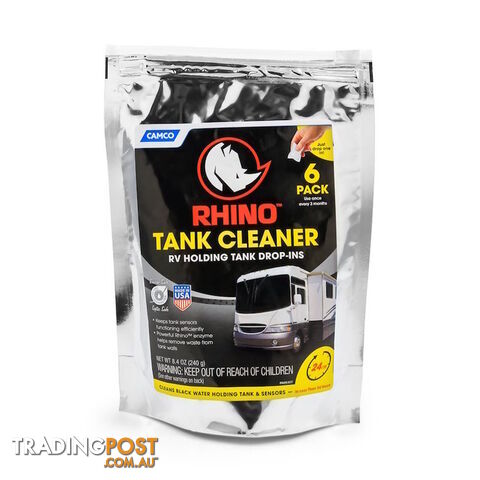 CAMCO RHINO HOLDING TANK CLEANER - 6 DROP-INS PER BAG.