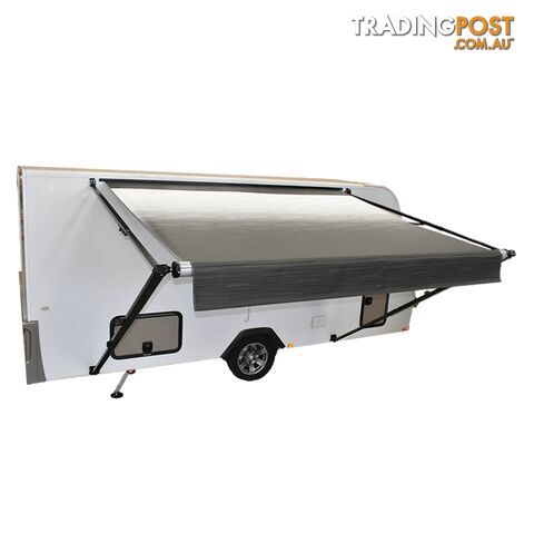 Carefree LED Triple Black Shale Fade RO Awning (No Arms) c/w Black Springs