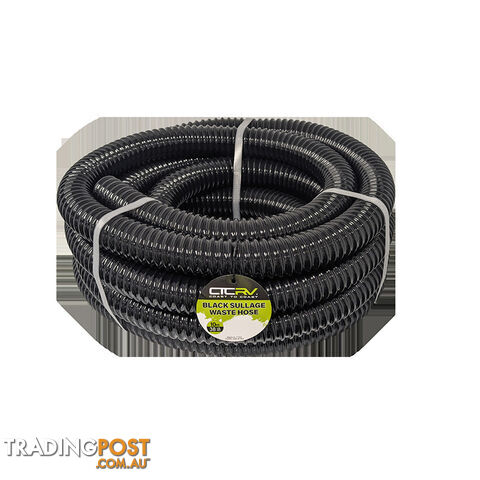 COAST RV Black Sullage Waste Hose - 10m Roll - 38mm I.D.