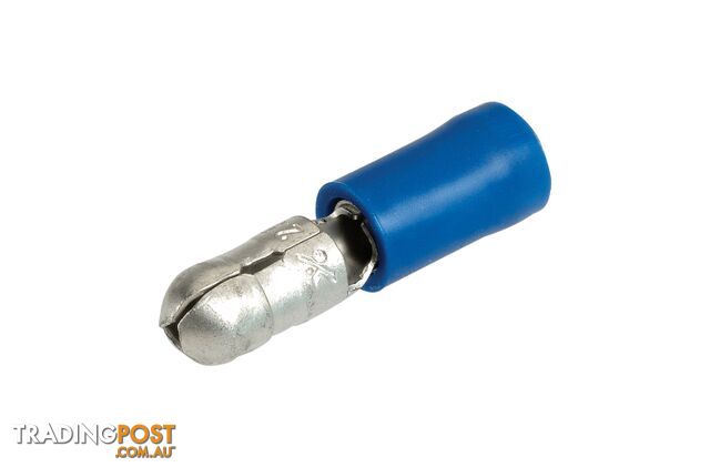 NARVA 5.0mm BLUE Male Bullet TERMINAL t/s 4mm - 100 Per Box. 56148