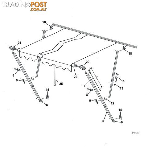 Carefree Spring Assembly Non Cam End For 8' - 18' (l/hand)