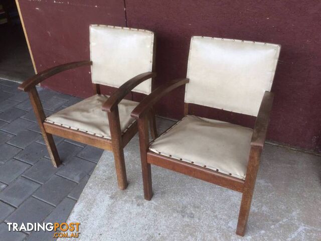 Mid century Armchairs x 2 Ready for restoration. Great project.