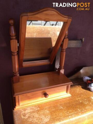 Dressing table mirror Drawer mirror Sold pine construction. S - photo 2 of 4