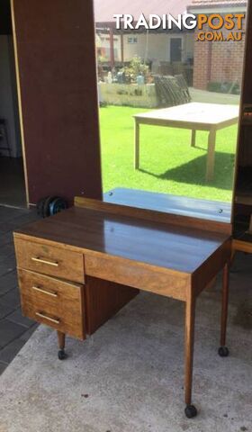 Vintage dressing table / Desk Solid timber frame. 2 drawers