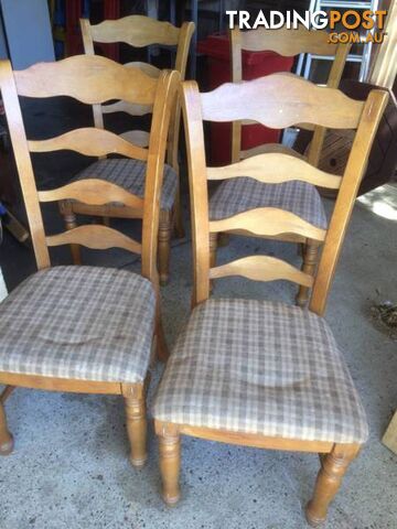 Country style kitchen dining chairs. 4 high back chairs. Ready fo