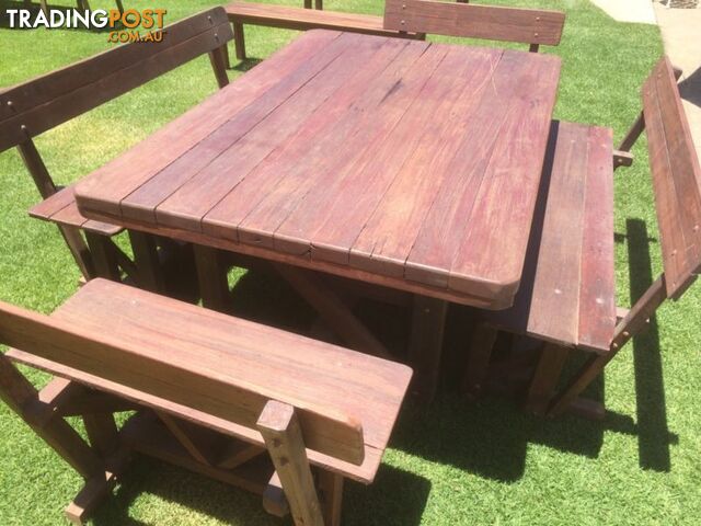 Solid Jarrah 5 piece outdoor setting