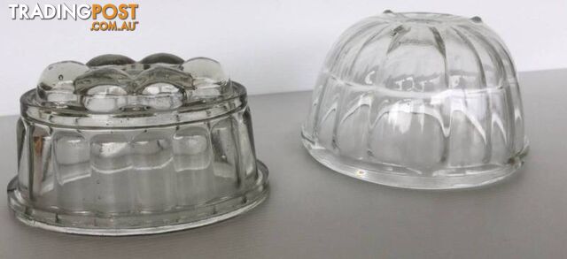 Vintage clear glass jelly moulds