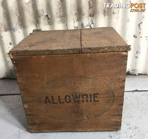Vintage wooden crate Allowrie butter crate Old rustic wooden cra