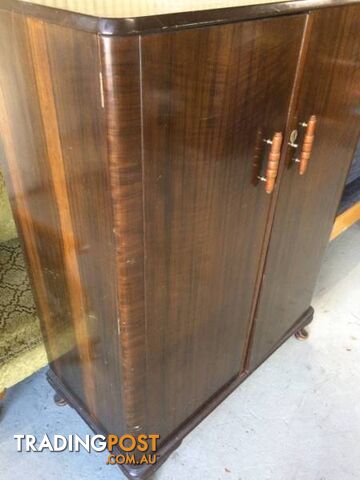 Drawers clothing cupboard Walnut timber wardrobe converted to dr - photo 2 of 6