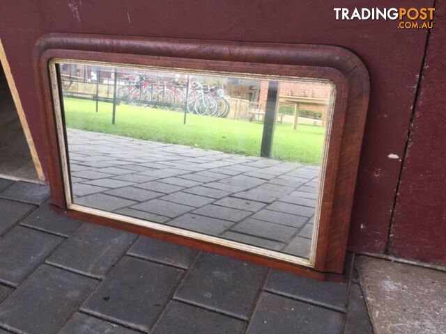 Vintage mirror in wooden frame Needs work on the back see photo