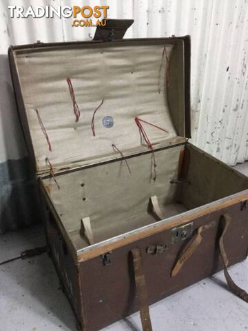 Vintage Travel Trunk Steamer Trunk Dome top. solid construction