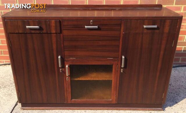 Art Deco Sideboard cocktail cabinet Showing signs of wear. L 15