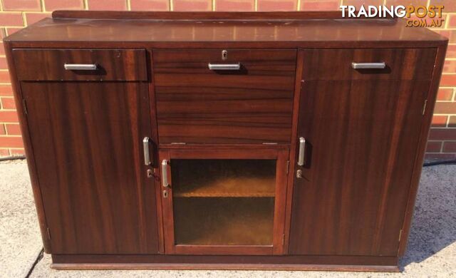 Art Deco Sideboard cocktail cabinet Showing signs of wear. L 15