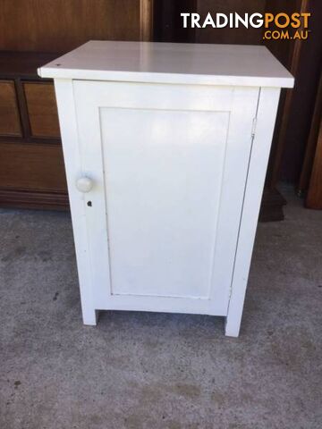 Vintage storage cabinet cupboard Jarrah frame and shelves Ply cov