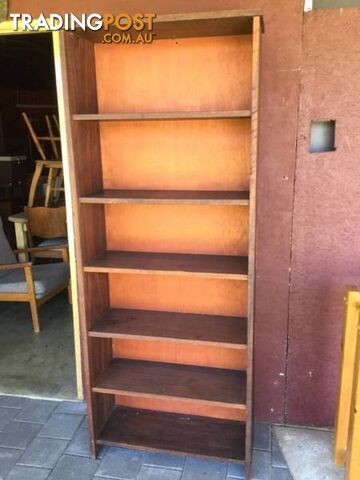 Bookcase Book shelf Jarrah Jarrah shelves & sides. Plywood back.