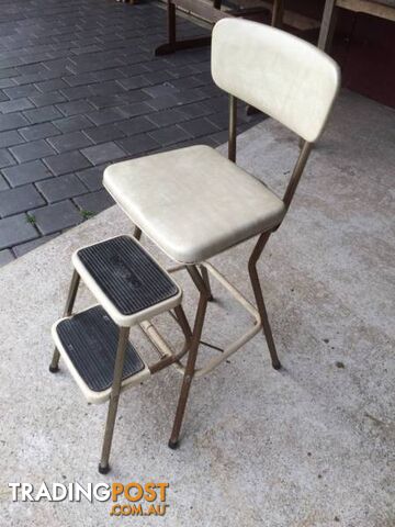 Vintage Step stool. Stool with 2 steps. Seat height 60cm Ha