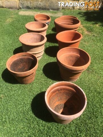 Terracotta plant pots X 10