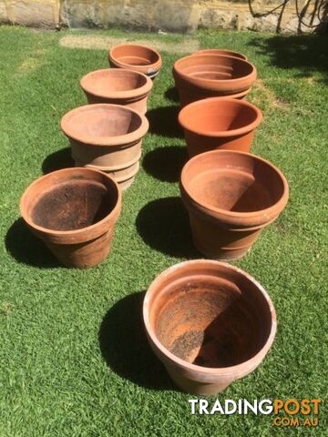 Terracotta plant pots X 10