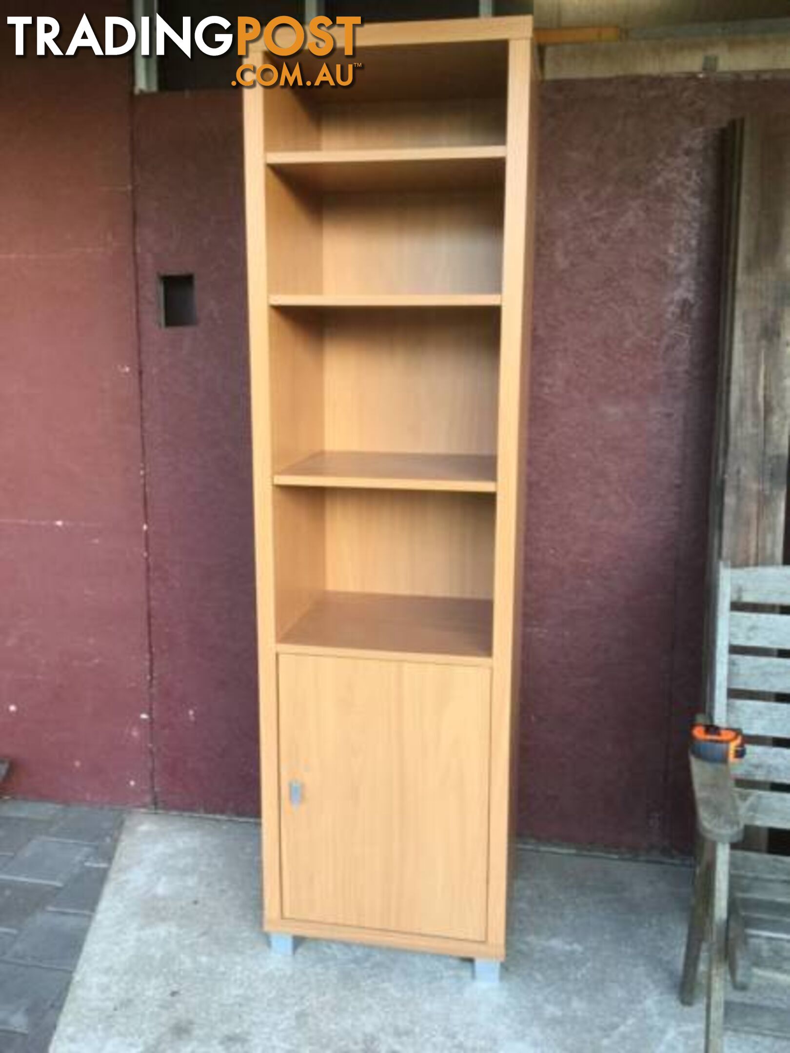 Bookcase Bookshelf with door H 190cm W 53cm H 44cm Good c