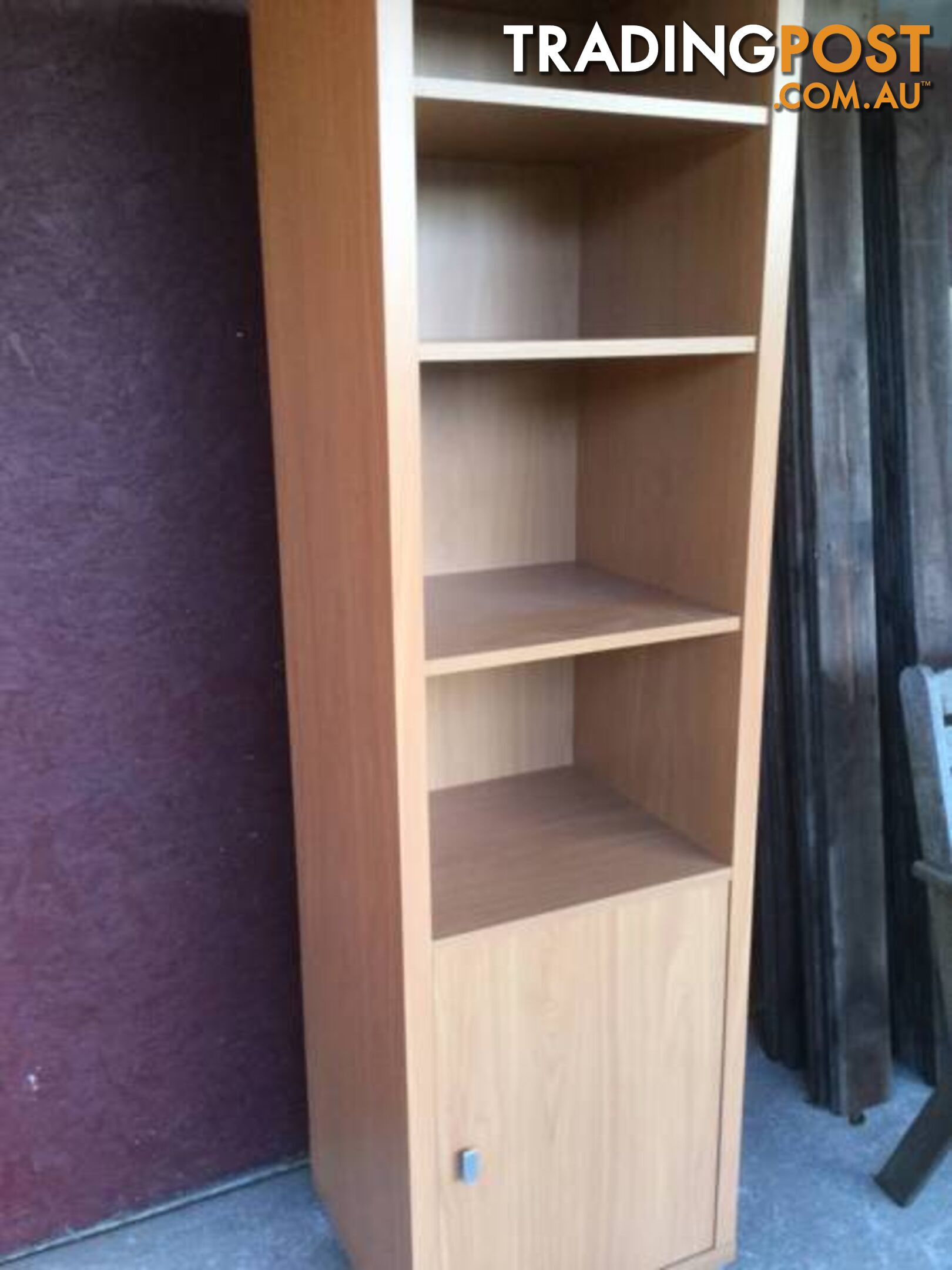 Bookcase Bookshelf with door H 190cm W 53cm H 44cm Good c