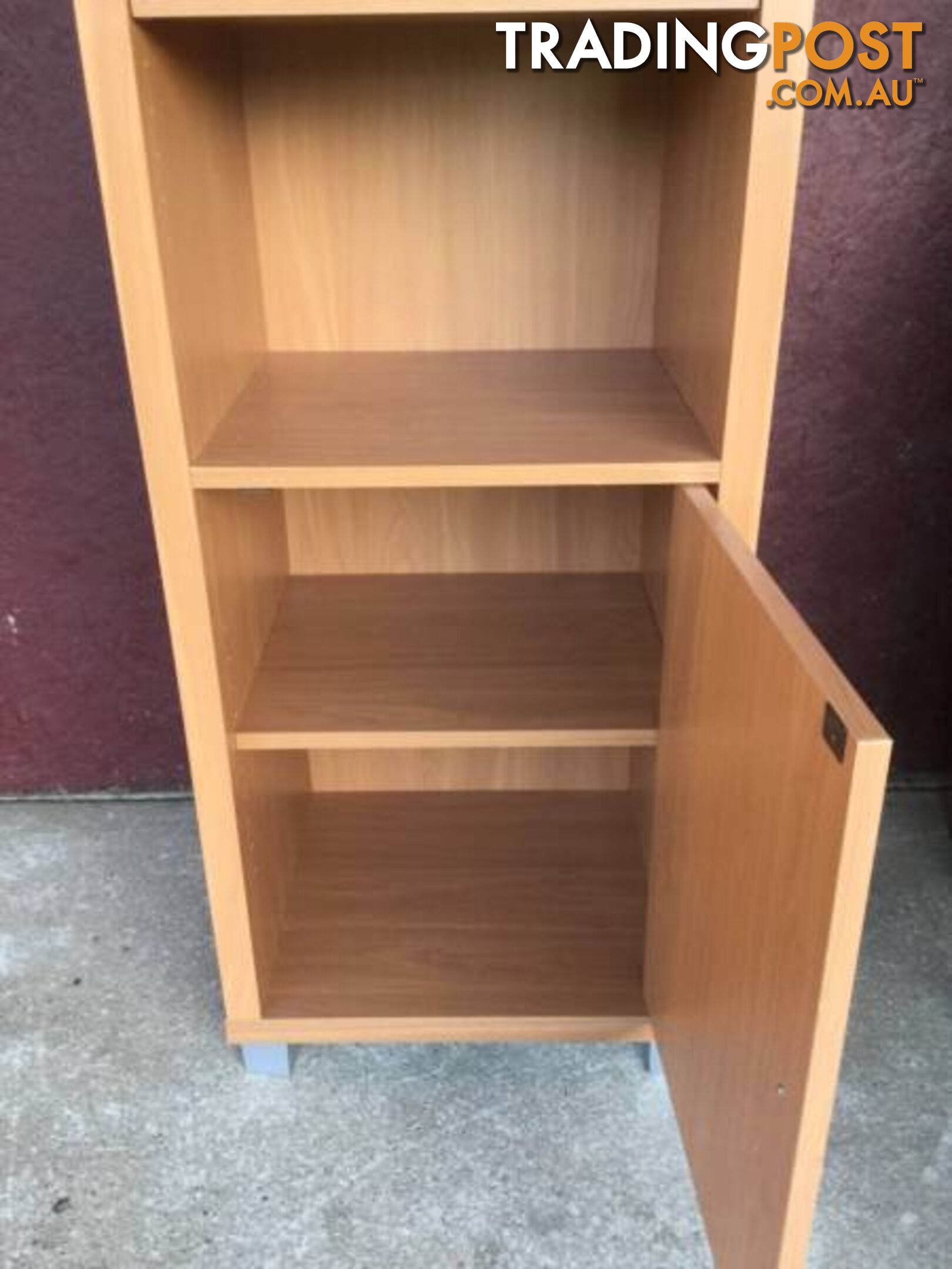 Bookcase Bookshelf with door H 190cm W 53cm H 44cm Good c