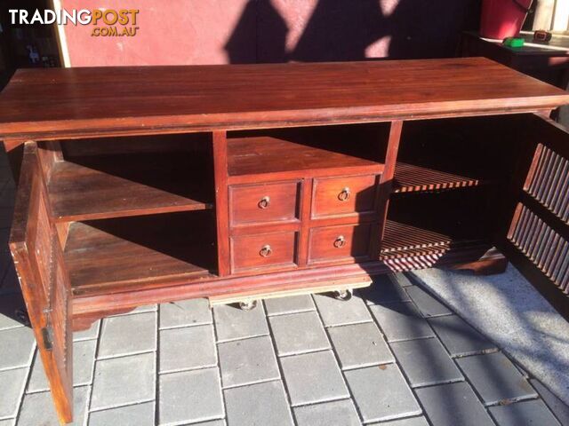 TV entertainment unit cabinet Teak L 180cm W 73 cm H 76cm Ind - photo 3 of 5