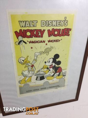 Framed print #22 Vintage Micky mouse Print size 32cm X 48cm