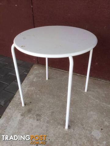 Metal steel outdoor round table. D 65cm x H 71cm As pictured.
