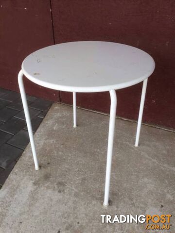 Metal steel outdoor round table. D 65cm x H 71cm As pictured.