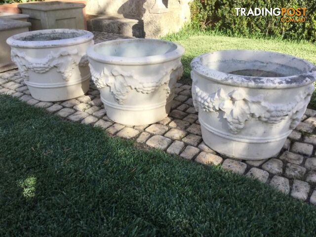 Vintage Concrete plant pot x 3 - photo 2 of 6