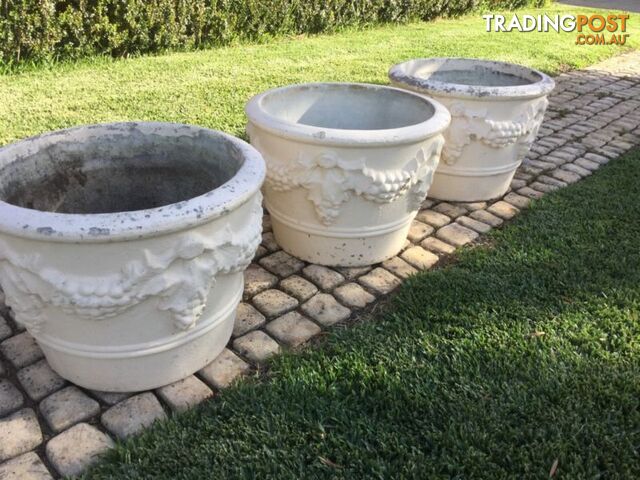 Vintage Concrete plant pot x 3