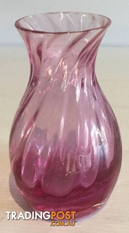 Caithness optical glass bud vase vintage Fluted glass