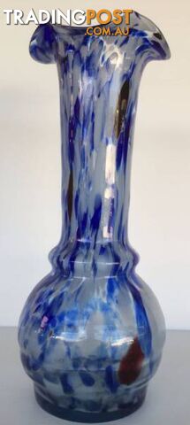 Large Vintage Venetian Splatter glass vase. 1960's H 32cm B