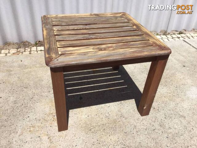 Outdoor coffee table rustic weathered Square table 80 x 80 x 62