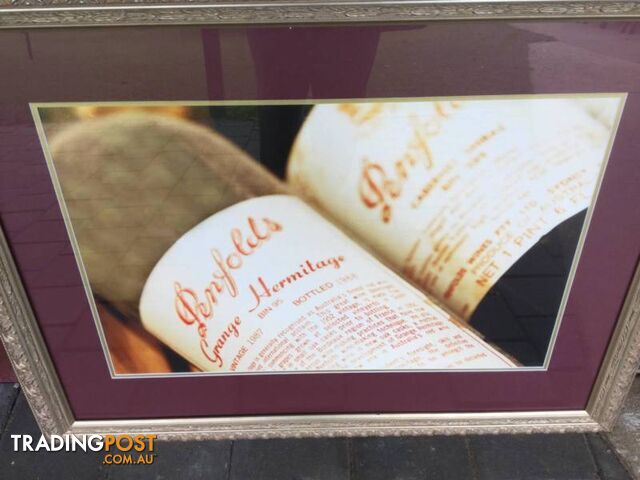 Penfolds print in decorative frame Penfolds Grange Hermitage print