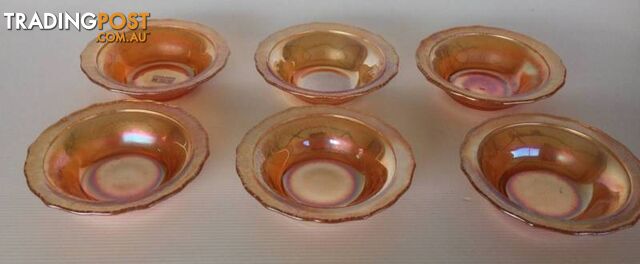 6 Federal normandie small bowls American Bouquet and lattice