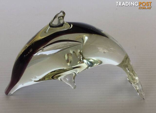 Murano dolphin small smoked colour With a strip of brown L 11