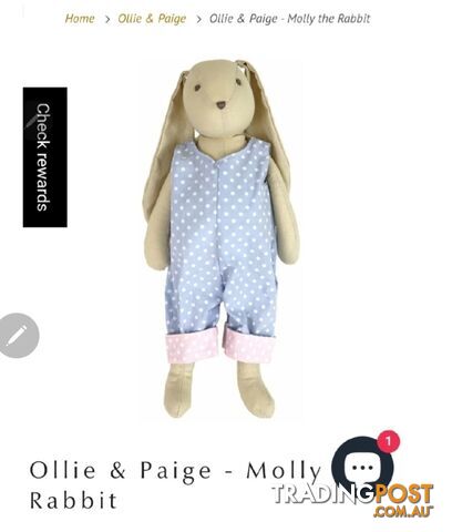 OLLIE & PAIGE "MOLLY THE RABBIT" PLUSHIE