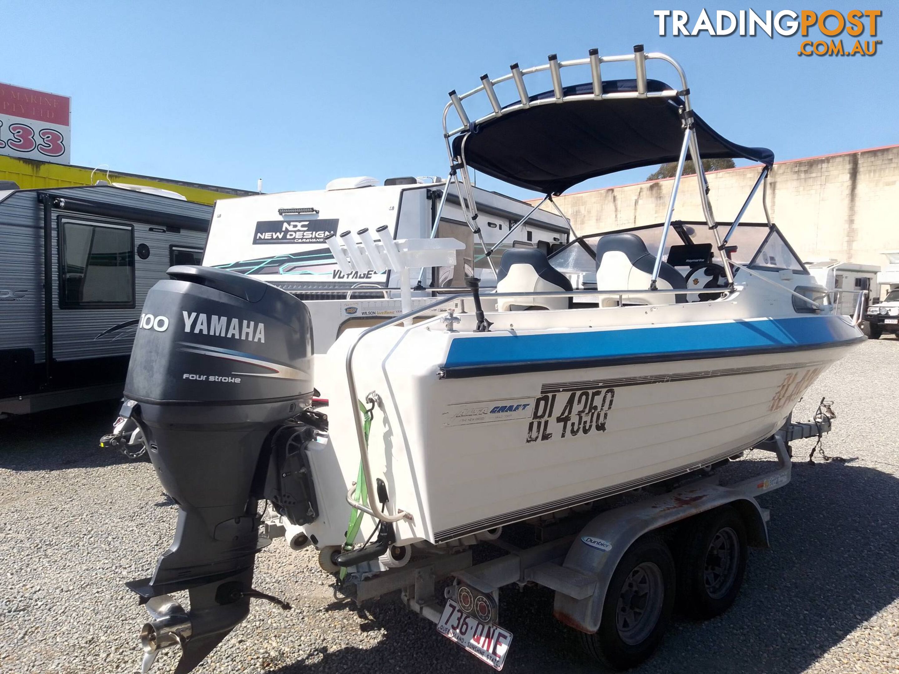 YALTA CRAFT ODESSA 18-100HP YAMAHA 4 STROKE AND DUNBIER TANDEM TRAILER